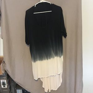 High-low dip-dyed tunic